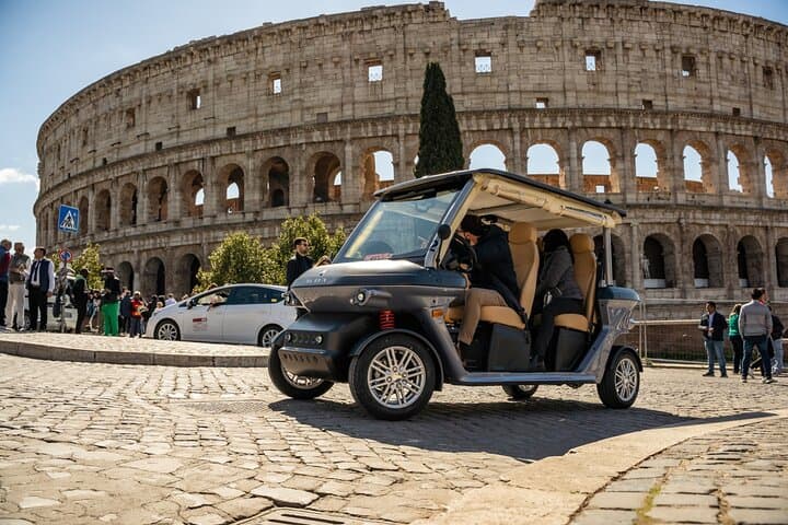 Private Panoramic Rome Food Tour by Golf Cart with Hotel Pick-Up