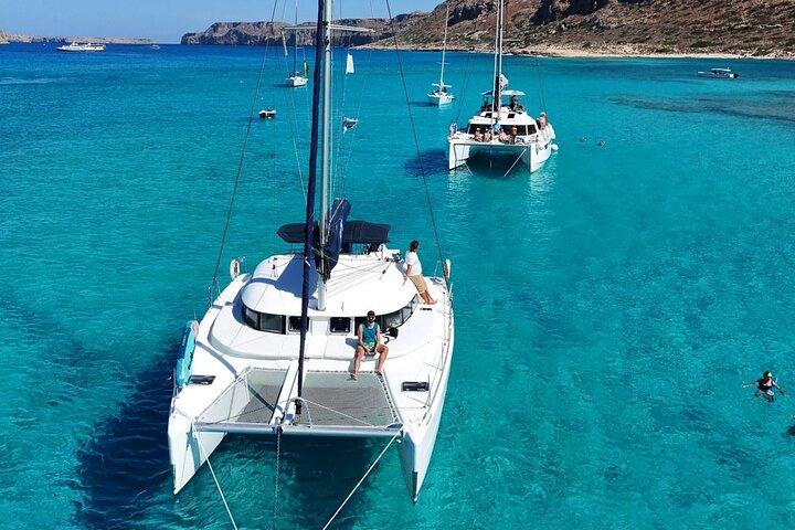 Sunset Balos Catamaran luxury *small* group cruise+cocktail