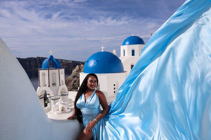 Flying Dress Santorini with pick up from your hotel & drop off