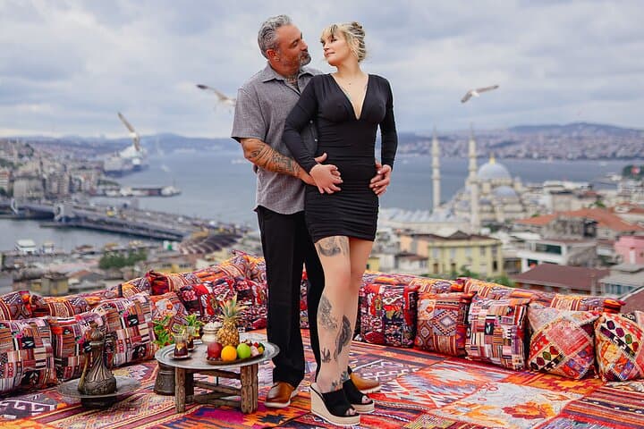 Rooftop Flying Dress Photoshoot in Istanbul