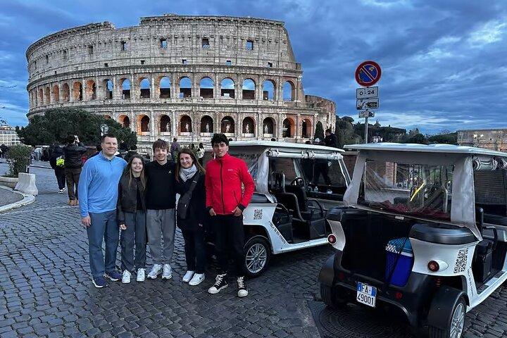 Nightscape Elegance: Rome After Dark with Golf Cart