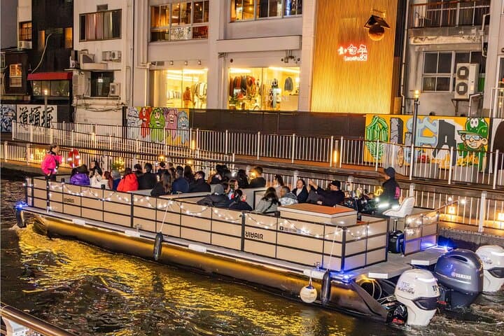 Osaka Dotonbori River Cruise with Glico Sign & Neon Lights View