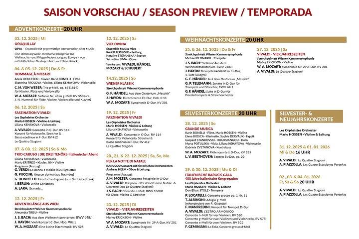 Vienna: Festive Advent, Christmas and New Year concerts