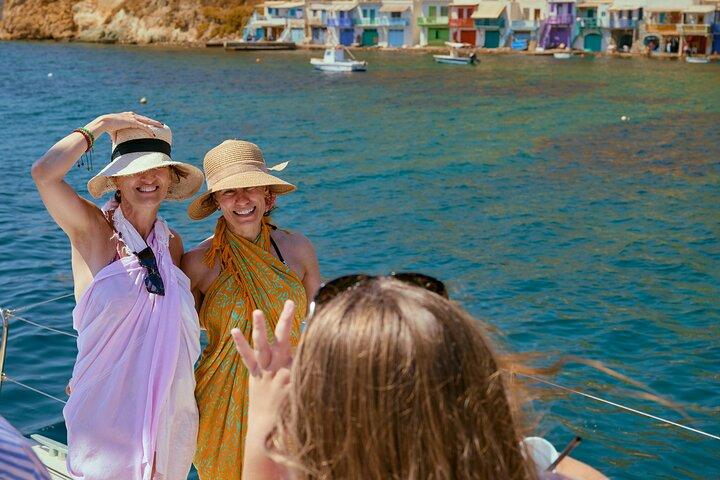Milos Luxury Catamaran Cruise to Kleftiko Bay with Lunch
