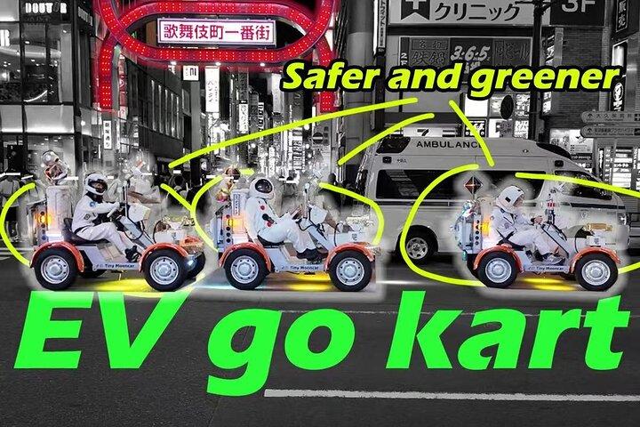 Tokyo Astronaut Tour in Space Suit Drive the Tiny Moon Car