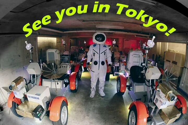 Tokyo Astronaut Tour in Space Suit Drive the Tiny Moon Car