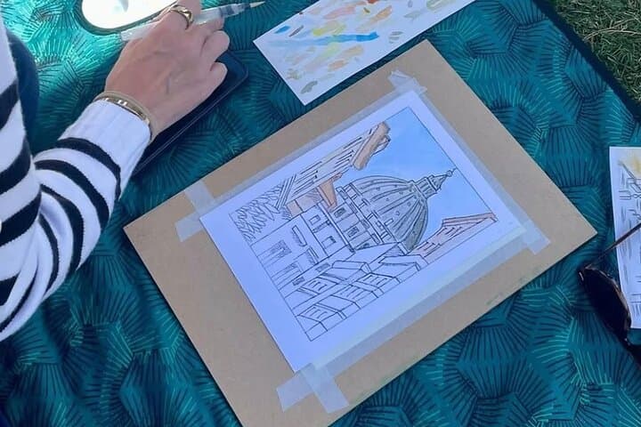 Watercolor Painting Class in Rome with Local Artist