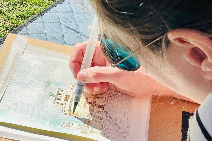 Watercolor Painting Class in Rome with Local Artist