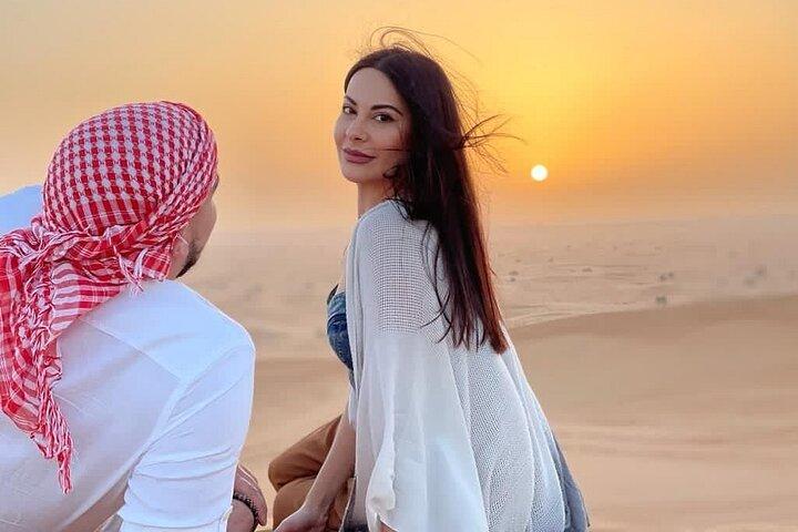 Private Dubai Red Dune Desert Safari, camel ride & BBQ Dinner