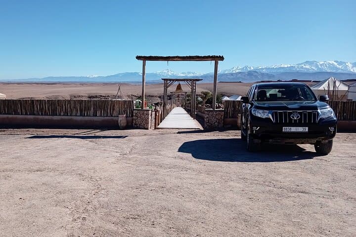 Private Luxury Agafay Sunset Dinner & Fire Show Experience by 4x4