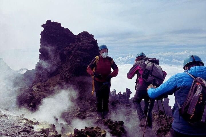 Etna at 3000 meters between craters with drone video