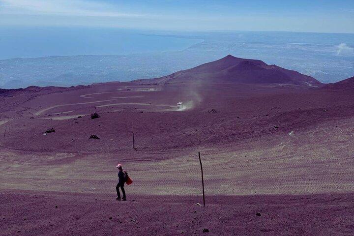 Etna at 3000 meters between craters with drone video