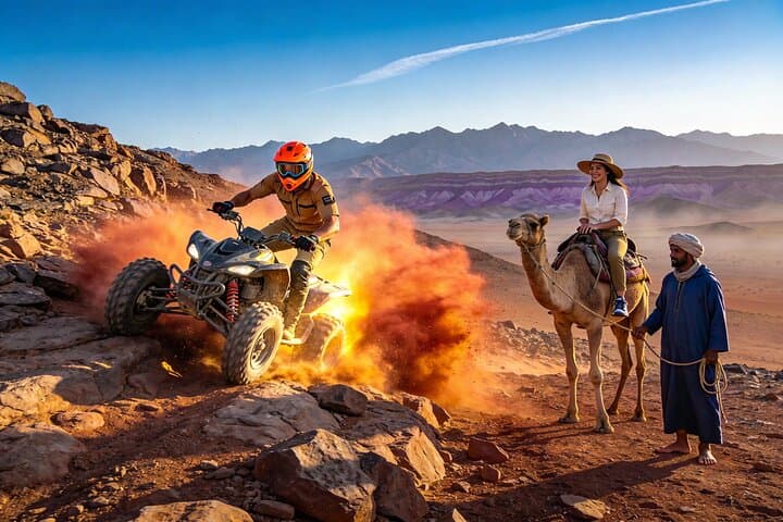 Agafay Sunset Dinner Show from Marrakech with Camel & Quad