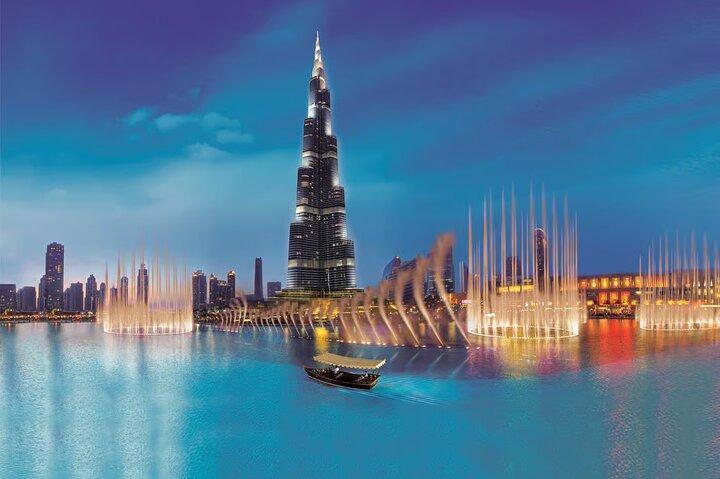 Dubai Burj Khalifa Lake Ride and Fountain Show Experience