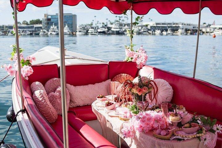 Pink Electric Boat Rental in Newport Beach
