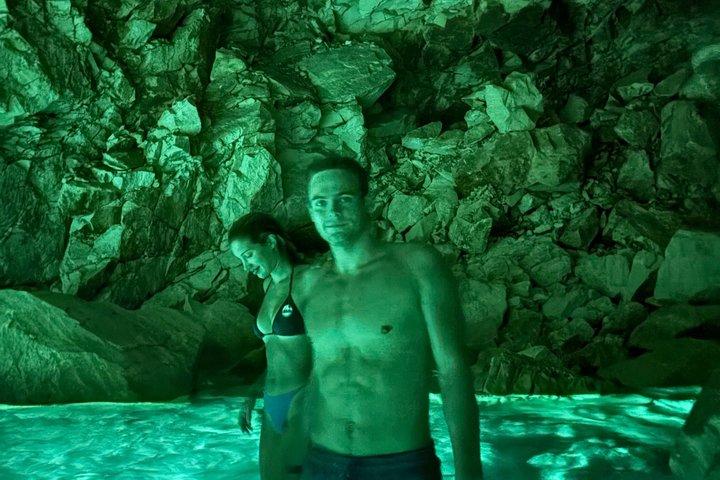 Dhermi Boat Tour to Grama Bay Blue Gem Cave and Swim Snorkeling
