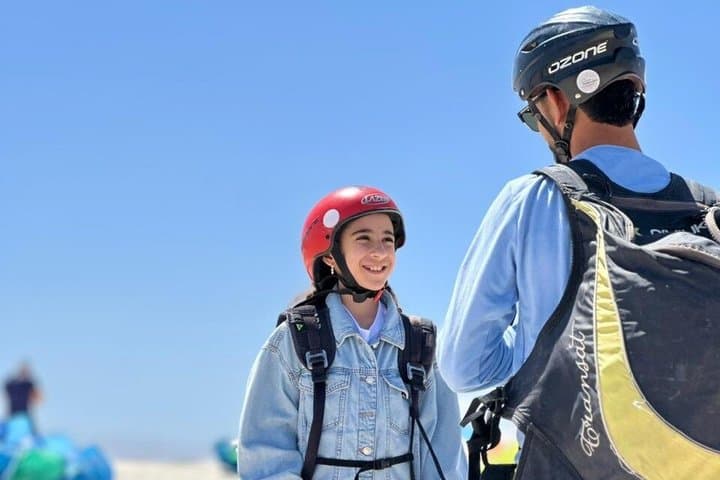 Paragliding with sunset in Agafay desert from Marrakech