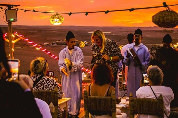 Agafay Desert Sunset Dinner & Fire Show with Optional Camel Ride