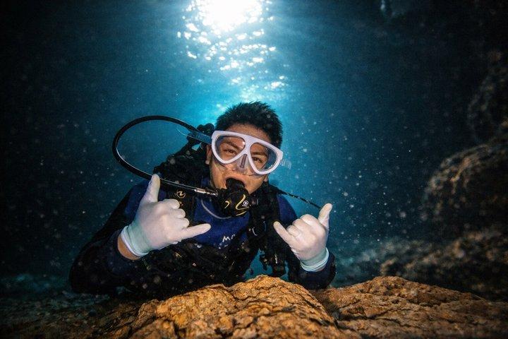 Try Scuba Diving diving at the Blue Cave in Onna Village, Okinawa