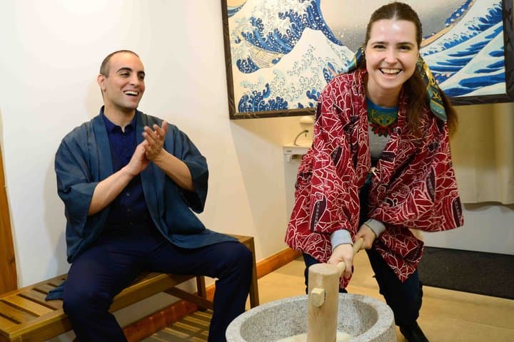 Japanese Mochi Pounding Experience in Asakusa, Tokyo