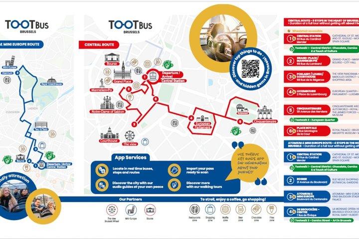 Brussels Tootbus Discovery Hop On Hop Off Bus and Walking Tours