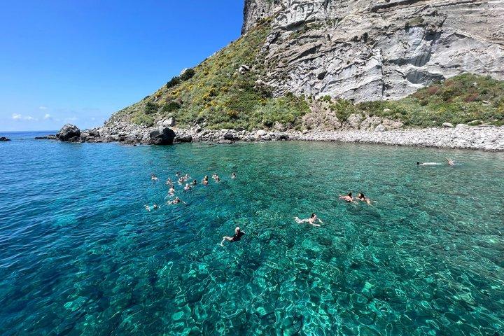 From Anzio: Ponza Boat Tour Swimming & Lunch + Ferry Tickets