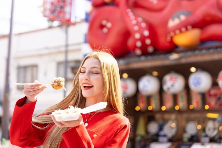 (1 Group Only) Osaka Dotonbori Food Tour Wagyu & Ramen Takoyaki