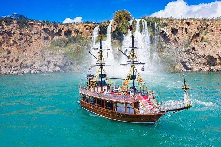 Antalya: Beach & Waterfalls Boat Trip w/ Lunch & Soft Drinks