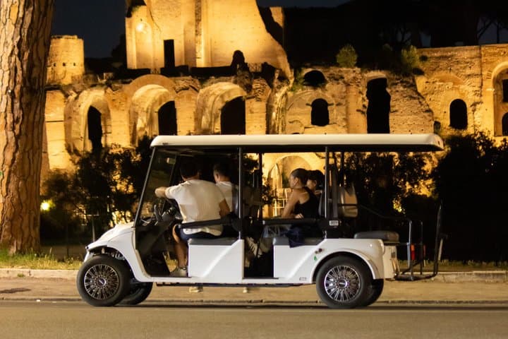 Rome Private Night Golf Cart Tour: See Illuminated Highlights