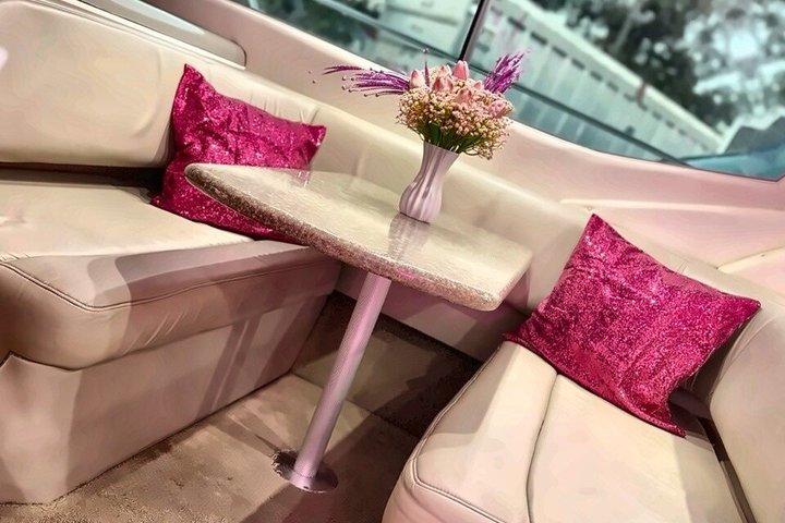 Pink Yacht Rental, 2 Free Jet Skis, Miami Boat Rental Up to 13