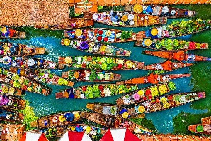 Bangkok: Floating Market Boat & Maeklong Railway Market Tour
