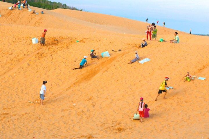 Mui Ne Vietnam Fishing Village with Sand Dunes and Sunset