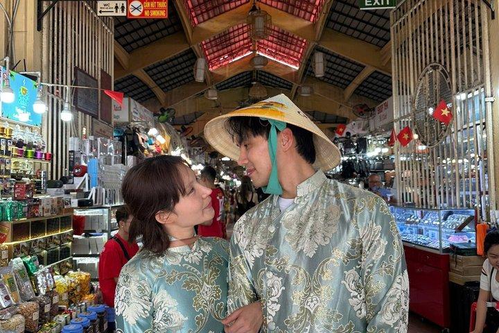 Ho Chi Minh City Ao Dai Try on Photo Experience in Saigon