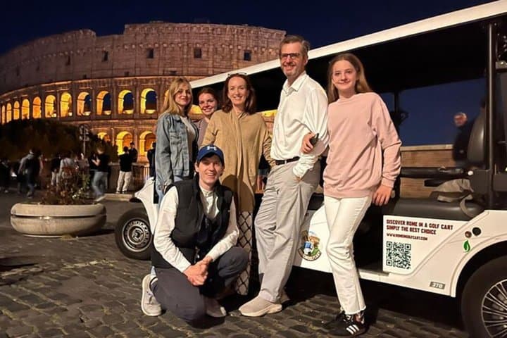 Rome Evening Golf Cart Tour with Gelato and Historic Squares