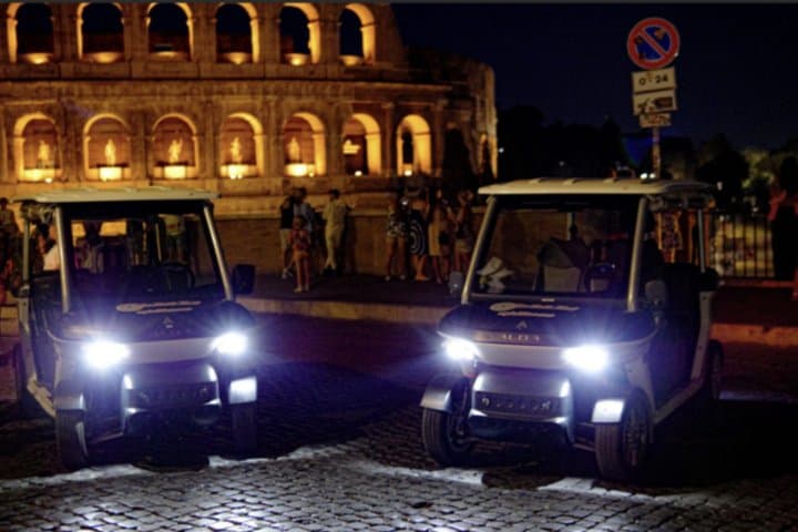 Rome Evening Golf Cart Tour with Gelato and Historic Squares