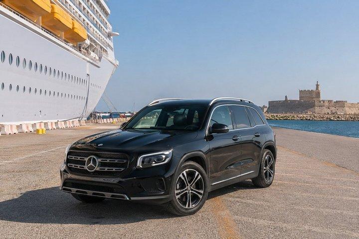 Rhodes Luxury Lindos Tour for Cruise Travelers in Mercedes GLB