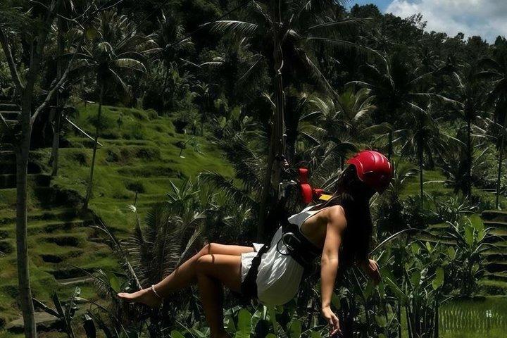 Ubud: Zipline, Sky Bike, And 4 Spot Swing In Private Rice Terrace
