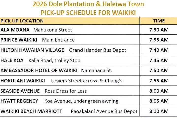 North Shore Haleiwa & Dole Plantation Tour