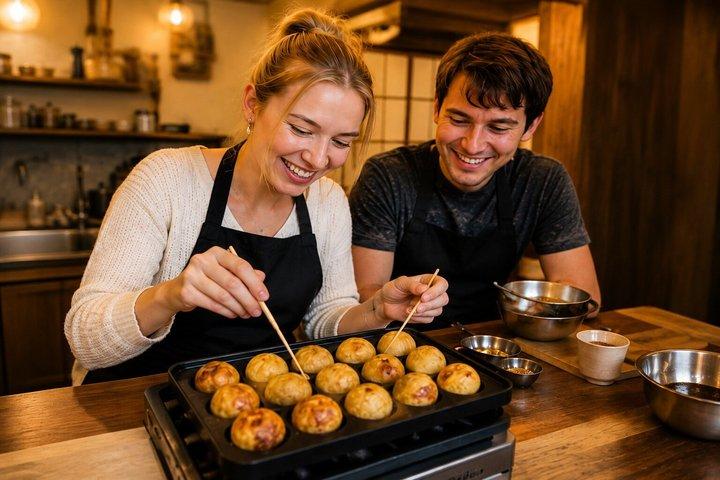 Osaka Takoyaki Okonomiyaki and Onigiri Cooking Class