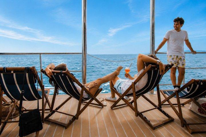 Luxury catamaran excursion with BBQ, snorkeling and VIP area option