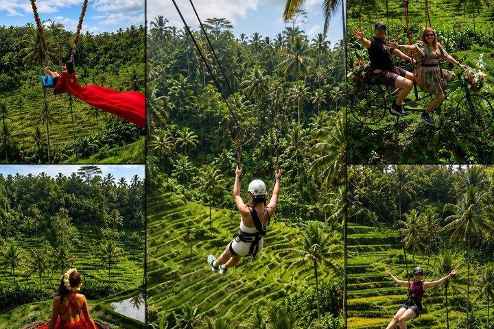 Ubud: Zipline, Sky Bike, And 4 Spot Swing In Private Rice Terrace