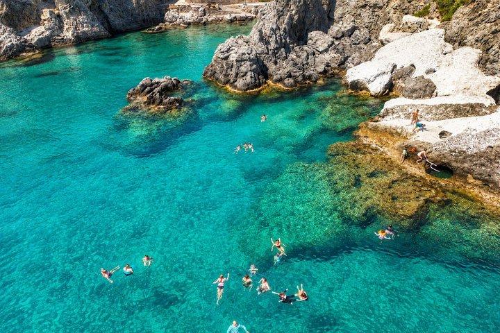 Faliraki: Lindos Boat Cruise with Swim stops & Free Time