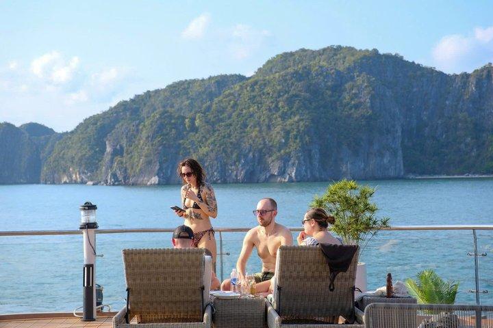 From Hanoi: Luxury Lan Ha Bay Day Cruise: Biking, Water Slides