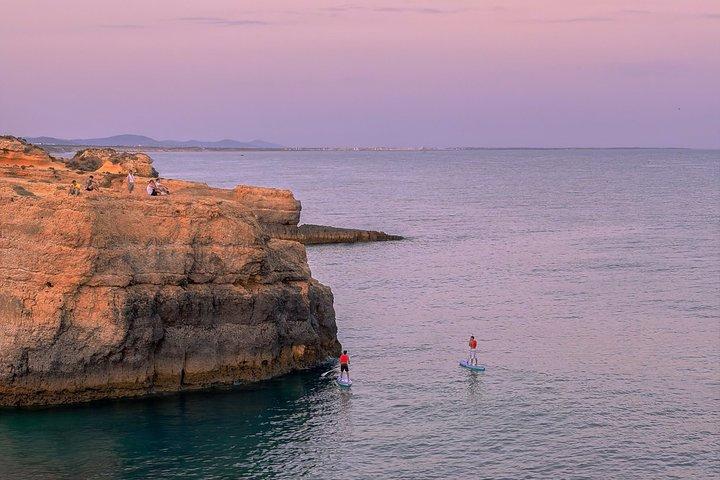 Albufeira: Sunset SUP Caves Tour w/Free Professional Photos