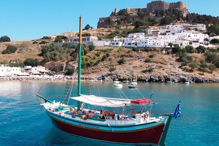 Faliraki: Traditional Boat Cruise & Swim Stops