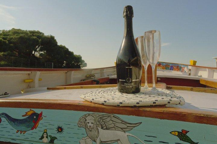 Venice Sunset by Typical Venetian Boat with Prosecco