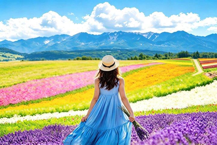 Hokkaido Farm Tomita Shikisai Hill Waterfall& Blue Pond Day Tour